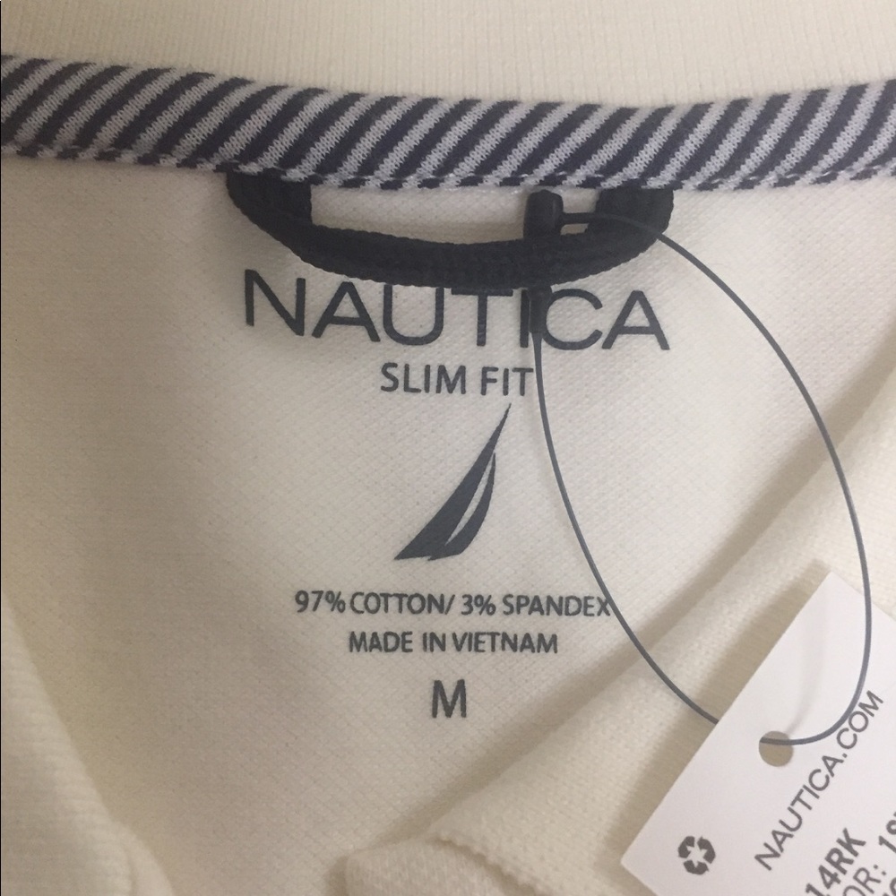 Nautica polo shirt women M slim fit t-shirt top